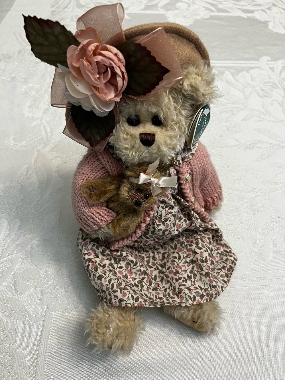 Vintage The Bearington Collection "Daisie  & Bell" Teddy with baby
